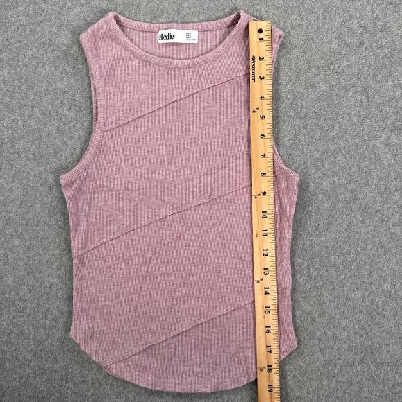 Elodie Ribbed Tank Top Women's Small Purple High Neck Sleeveless Crossover - Picture 4 of 7
